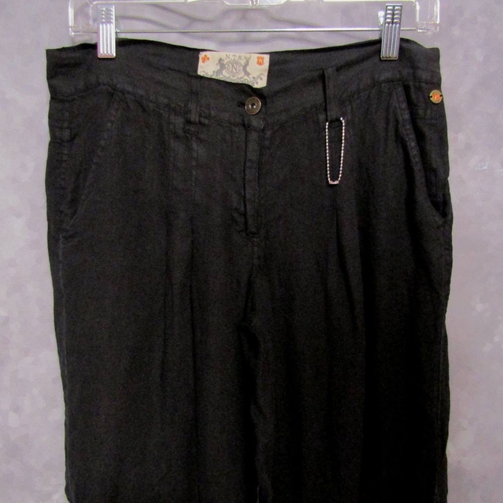 NTS Black Linen Leona Capri Pants Size 36 - US 4 - Picture 4 of 8